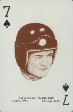 1963 Stancraft Playing Cards Sid Luckman # Football Card
