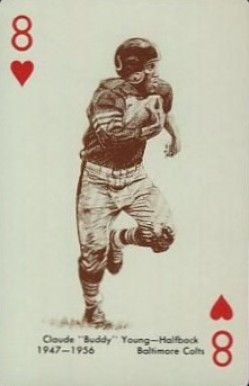 1963 Stancraft Playing Cards Claude "Buddy" Young # Football Card