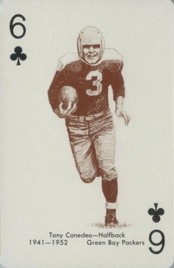 1963 Stancraft Playing Cards Tony Canedeo # Football Card