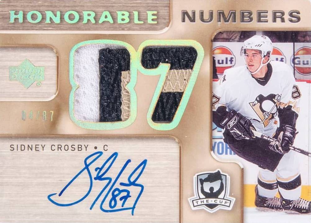 2005 Upper Deck the Cup Honorable Numbers Sidney Crosby #HN-SC Hockey Card