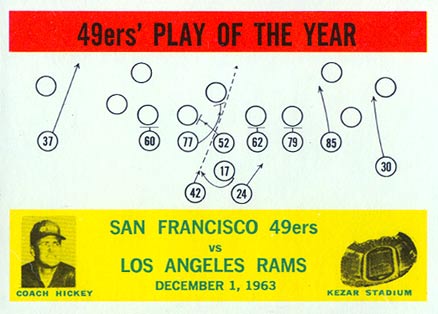 1964 Philadelphia 49ers Play of the Year #168 Football Card