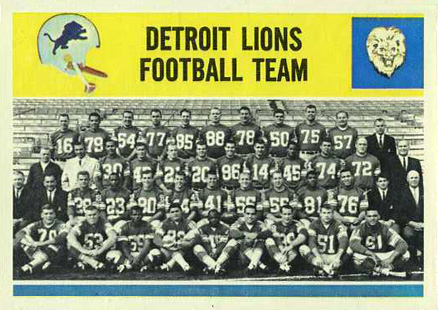 1964 Philadelphia Detroit Lions #69 Football Card