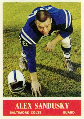 1964 Philadelphia Alex Sandusky #10 Football Card
