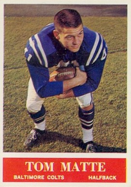 1964 Philadelphia Tom Matte #6 Football Card