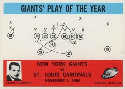 1965 Philadelphia Giants play of the year #126 Football Card