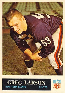 1965 Philadelphia Greg Larson #118 Football Card