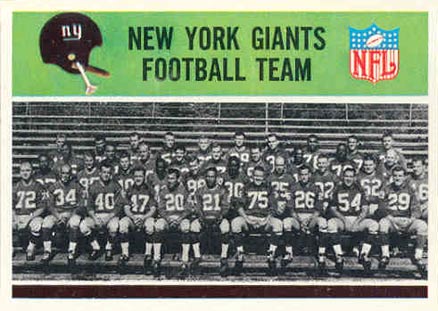 1965 Philadelphia New York Giants Team #113 Football Card