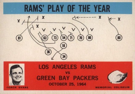 1965 Philadelphia Rams' Play of the Year #98 Football Card