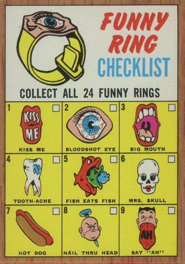 1966 Topps Funny Ring Checklist #15 Football Card