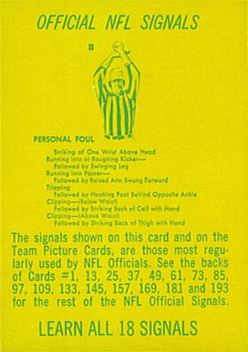 1967 Philadelphia Referee Signals #196 Football Card