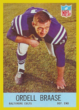 1967 Philadelphia Ordell Braase #16 Football Card
