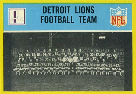 1967 Philadelphia Detroit Lions Team #61 Football Card
