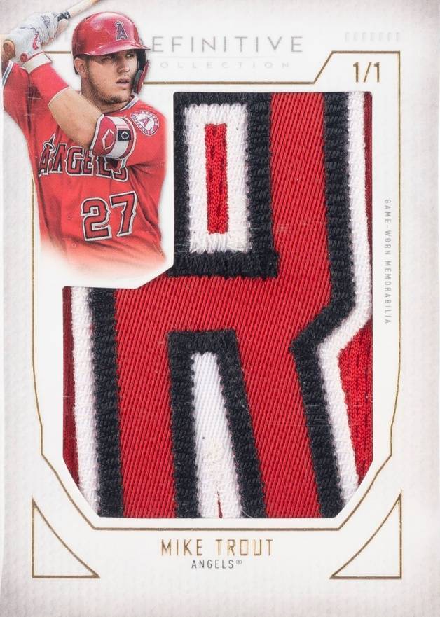 2019 Topps Definitive Nameplates Mike Trout #NC-MT Baseball Card