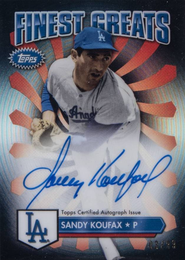 2014 Finest Greats Autographs  Sandy Koufax #FGASK Baseball Card