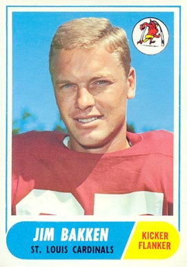 1968 Topps Jim Bakken #8 Football Card