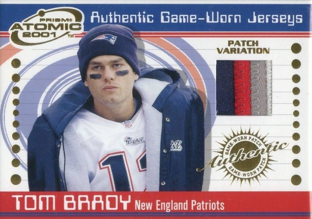 2001 Pacific Prism Atomic Game Jersey Tom Brady #125 Football Card