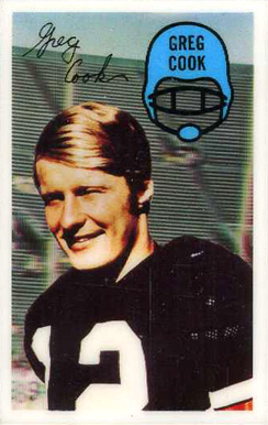 1970 Kellogg's Greg Cook #60 Football Card
