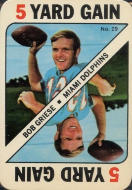 1971 Topps Game Cards Bob Griese #29 Football Card