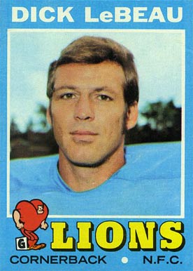 1971 Topps Dick Lebeau #154 Football Card