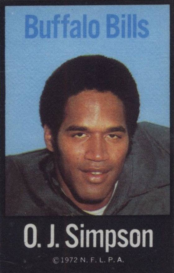 1972 NFLPA Iron Ons O.J. Simpson # Football Card