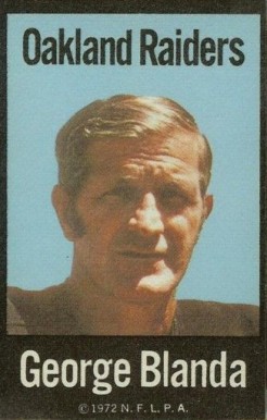 1972 NFLPA Iron Ons George Blanda # Football Card