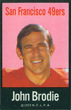 1972 NFLPA Iron Ons John Brodie # Football Card