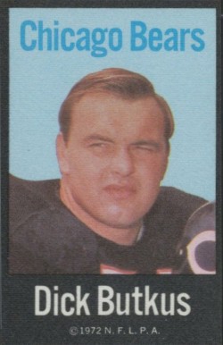 1972 NFLPA Iron Ons Dick Butkus # Football Card