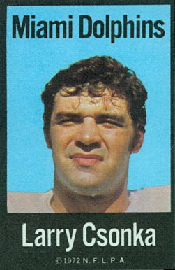 1972 NFLPA Iron Ons Larry Csonka # Football Card