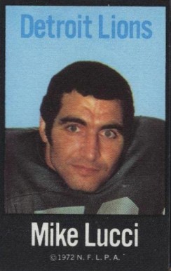 1972 NFLPA Iron Ons Mike Lucci # Football Card