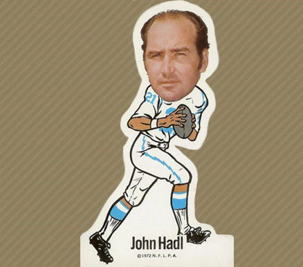 1972 NFLPA Vinyl Stickers John Hadl # Football Card