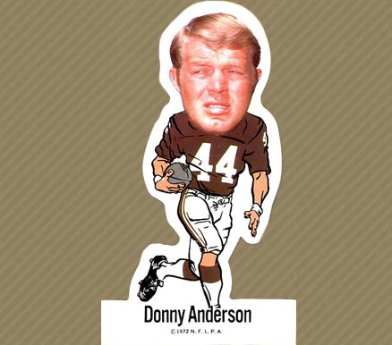 1972 NFLPA Vinyl Stickers Donny Anderson # Football Card