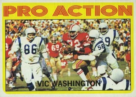1972 Topps Vic Washington #255 Football Card