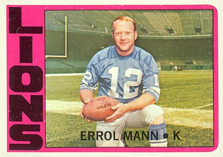 1972 Topps Errol Mann #222 Football Card