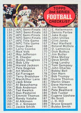 1972 Topps Checklist 133-263 #79 Football Card