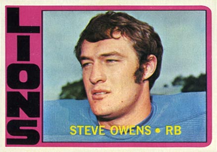 1972 Topps Steve Owens #25 Football Card