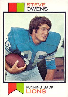 1973 Topps Steve Owens #495 Football Card