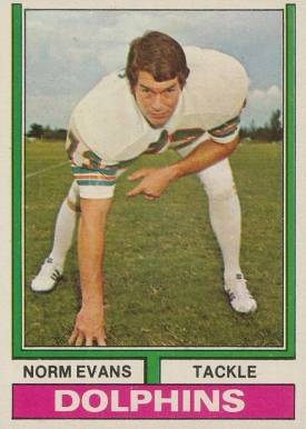 1974 Topps Norm Evans #278 Football Card