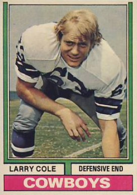 1974 Topps Larry Cole #478 Football Card