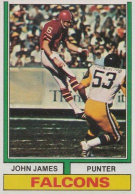 1974 Topps John James #348 Football Card