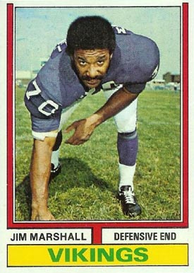 1974 Topps Jim Marshall #377 Football Card