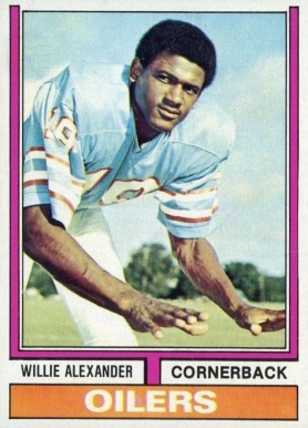 1974 Topps Willie Alexander #414 Football Card