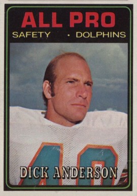 1974 Topps Dick Anderson #142 Football Card
