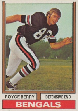 1974 Topps Royce Berry #114 Football Card