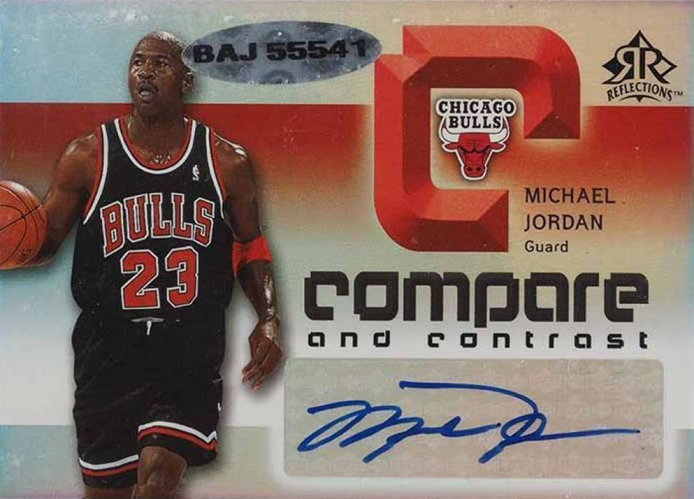 2005 Upper Deck Reflections Compare and Contrast Autographs L.James/M.Jordan #CCALJ Basketball Card
