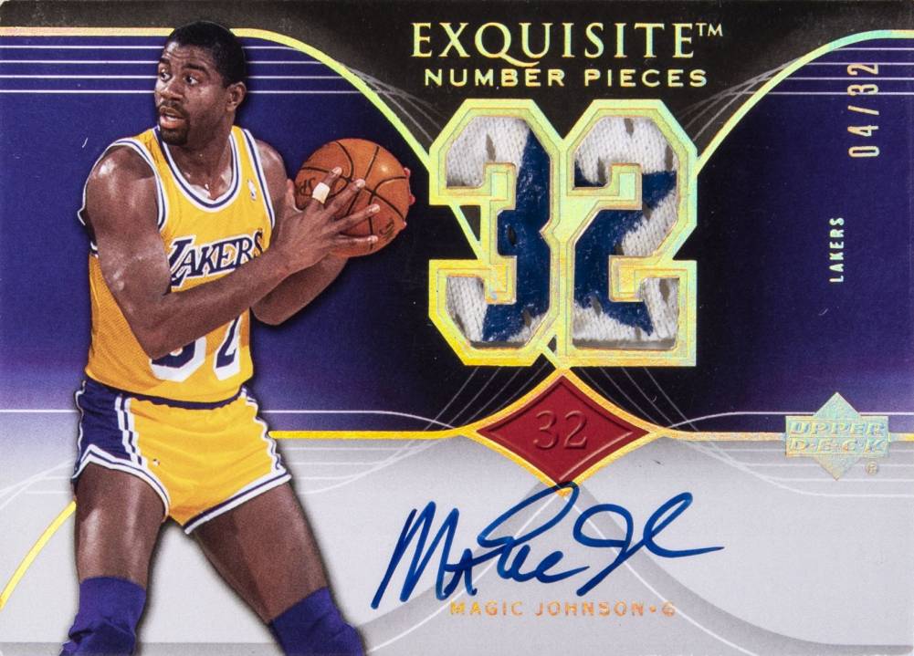2006 Upper Deck Exquisite Collection Number Pieces Magic Johnson #EN-MA Basketball Card