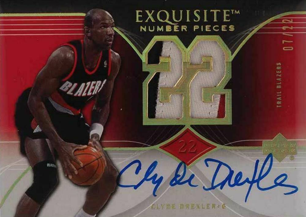 2006 Upper Deck Exquisite Collection Number Pieces Clyde Drexler #EN-CD Basketball Card