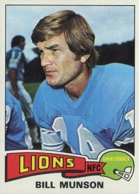 1975 Topps Bill Munson #172 Football Card
