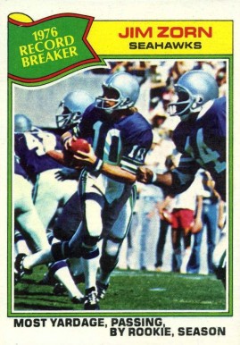 1977 Topps Jim Zorn #455 Football Card