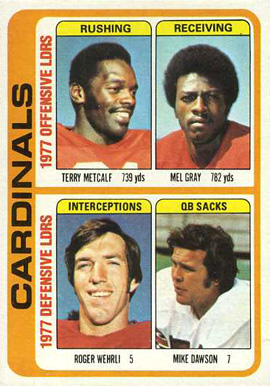 1978 Topps Cardinals Team Leaders #523 Football Card