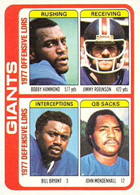 1978 Topps Giants Team Leaders #518 Football Card
